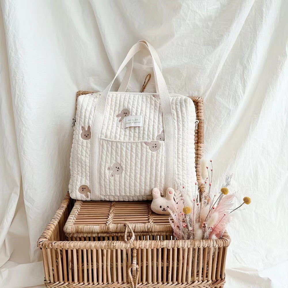 Sac à langer brodé en coton – photo 6