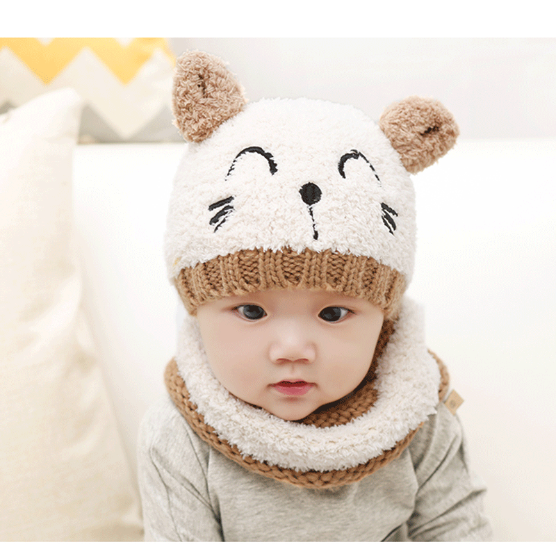 Bonnet écharpe en laine pour bébé – photo 8