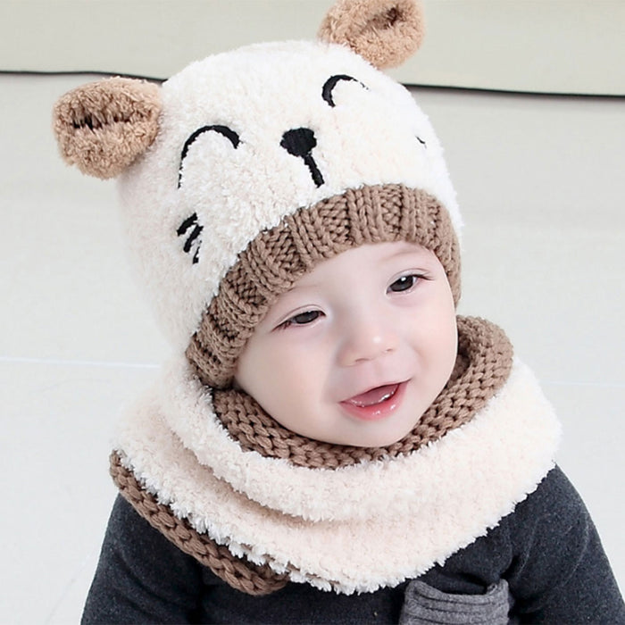 Bonnet écharpe en laine pour bébé – Kiddomad