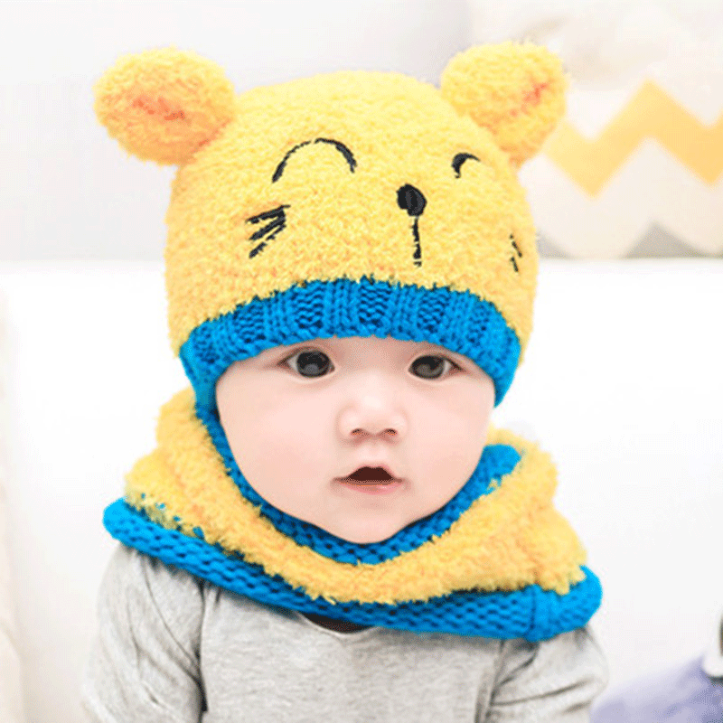 Bonnet écharpe en laine pour bébé – photo 2