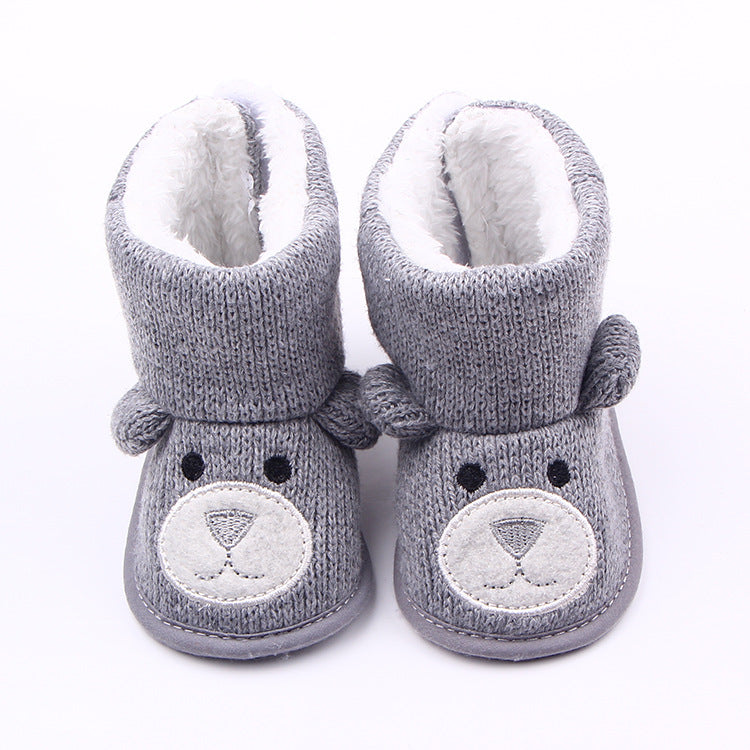 Bottines tricotées ourson pour bébé – photo 2