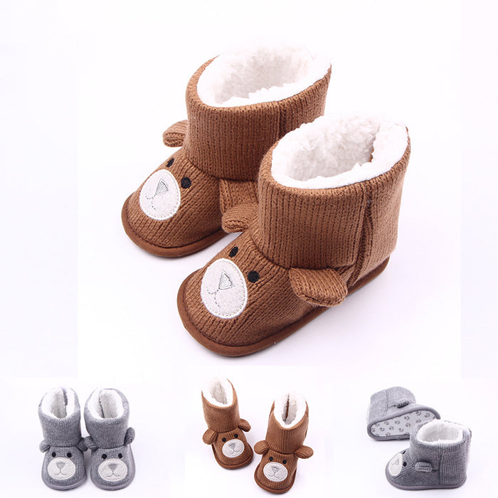 Bottines tricotées ourson pour bébé – Kiddomad