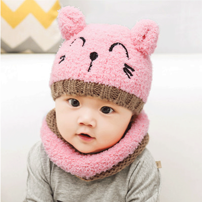 Bonnet écharpe en laine pour bébé – photo 4