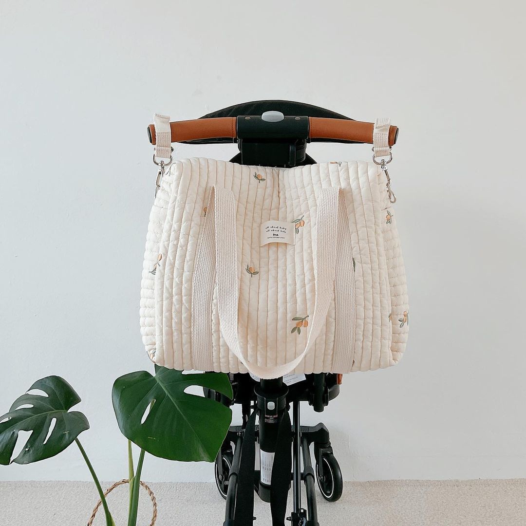 Sac à langer brodé en coton – photo 5