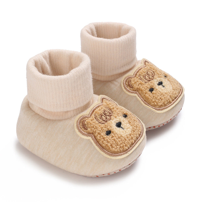 Chaussons chauds pour tout-petit, semelle antidérapante