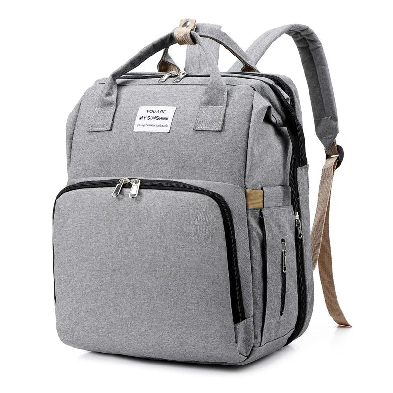 Sac à Dos à Langer 2-en-1 avec Berceau Dépliable