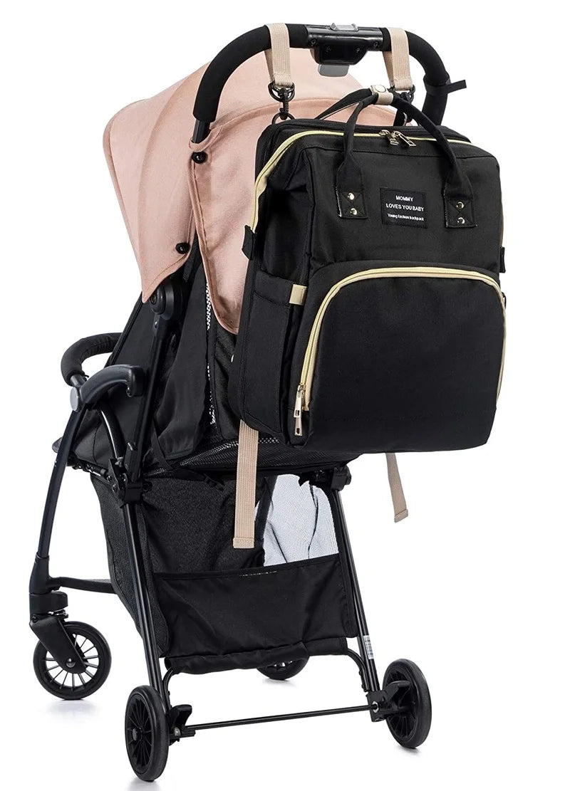 Sac à Dos à Langer 2-en-1 avec Berceau Dépliable