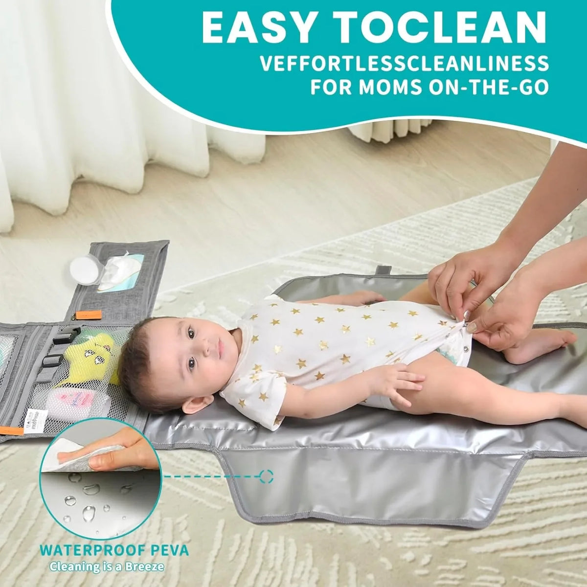 Tapis à Langer Pliable & Sac Bandoulière Nomade