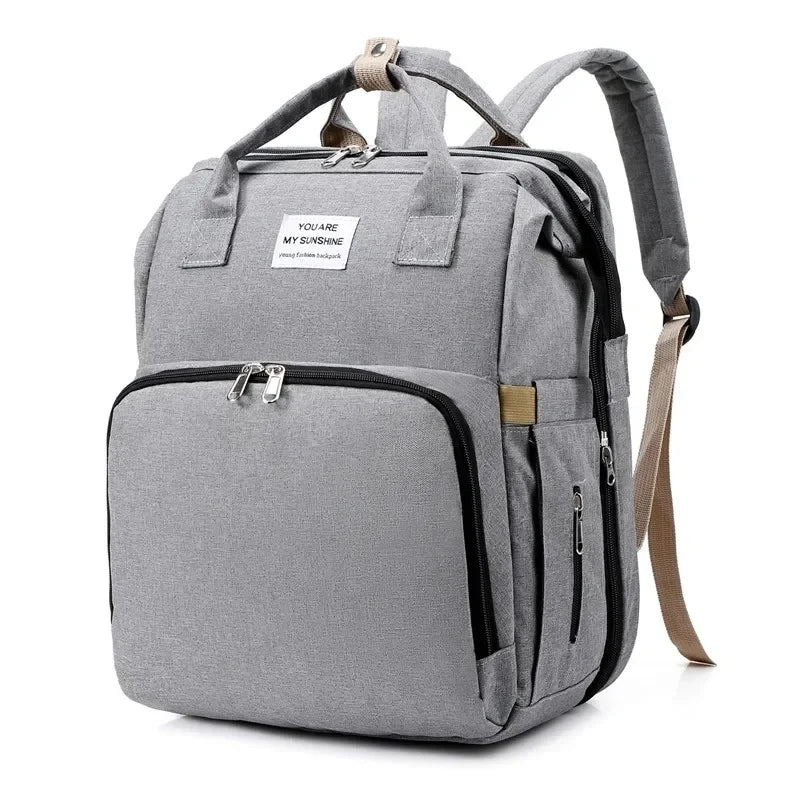 Sac à Dos à Langer 2-en-1 avec Berceau Dépliable