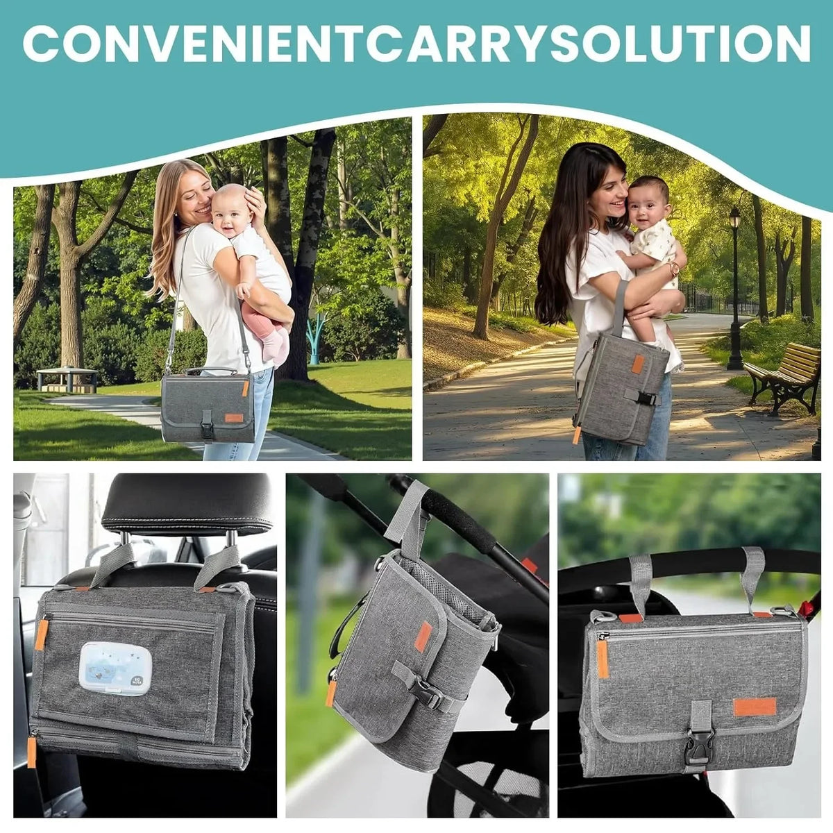 Tapis à Langer Pliable & Sac Bandoulière Nomade