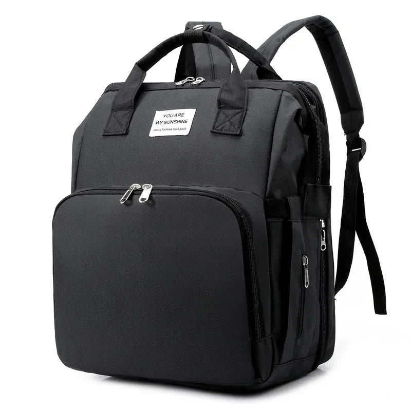Sac à Dos à Langer 2-en-1 avec Berceau Dépliable