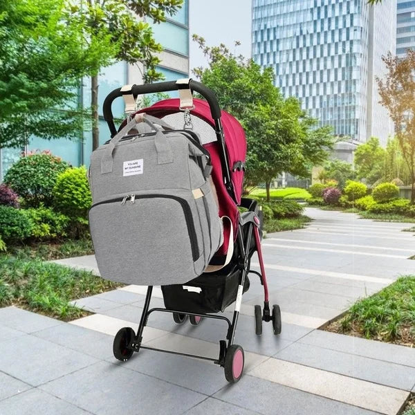 Sac à Dos à Langer 2-en-1 avec Berceau Dépliable