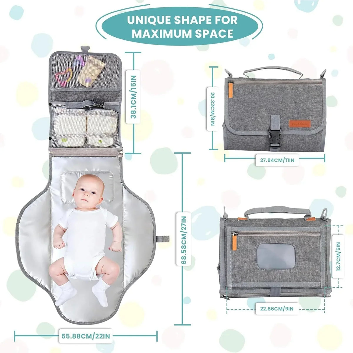 Tapis à Langer Pliable & Sac Bandoulière Nomade