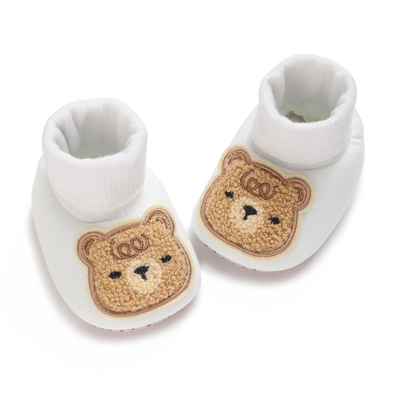 Chaussons d'hiver bébé, coloris abricot